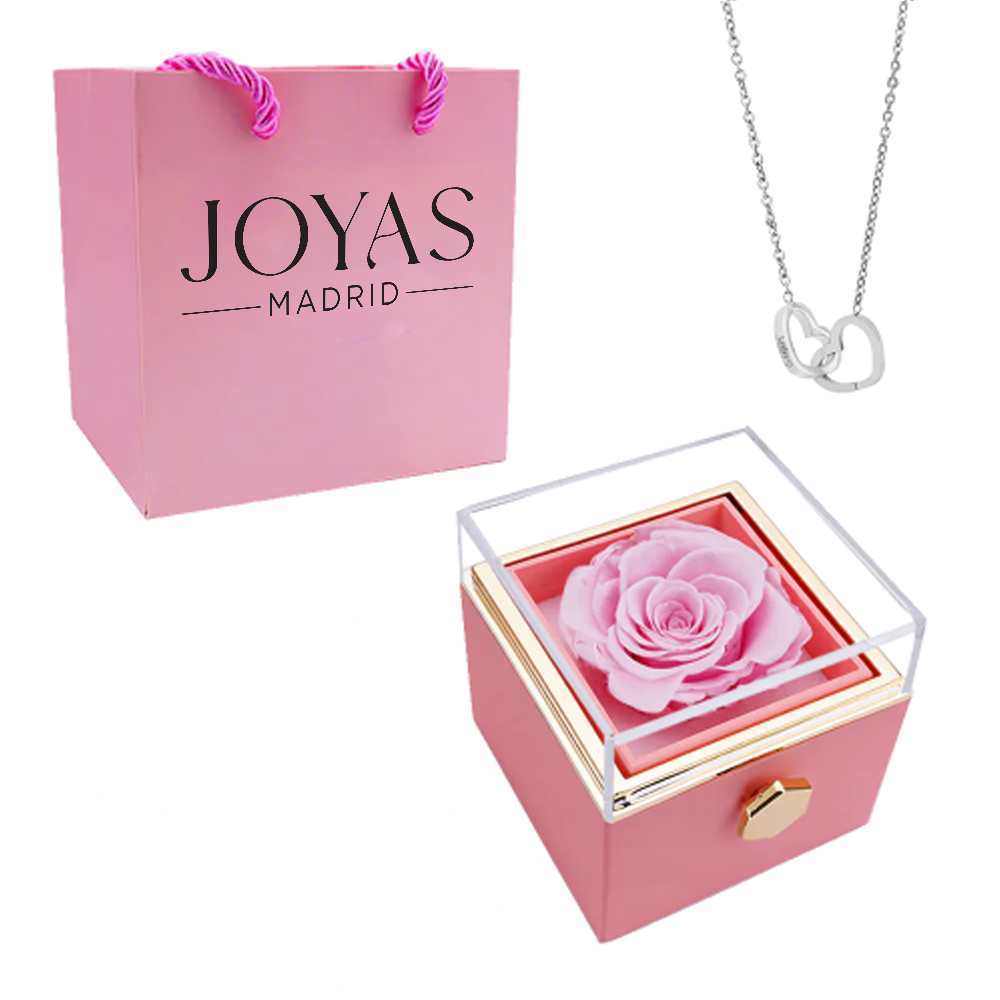 ENGRAVED NECKLACE WITH ETERNAL ROSE