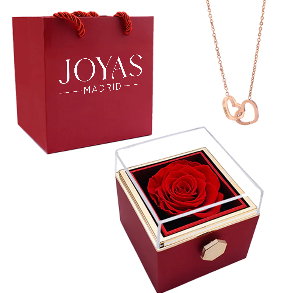 ENGRAVED NECKLACE WITH ETERNAL ROSE